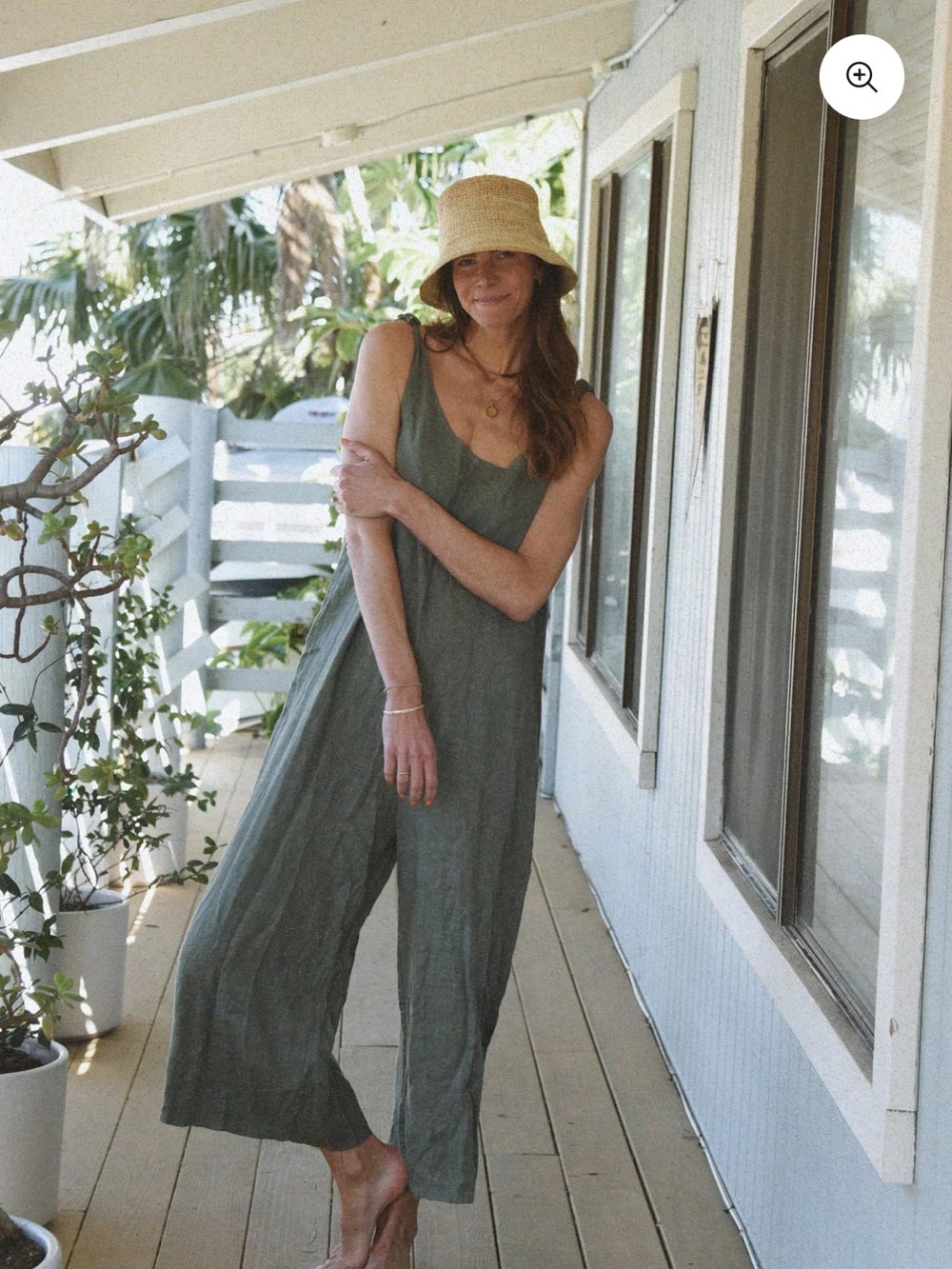 Relaxed Olive Wide-Leg Sleeveless Jumpsuit